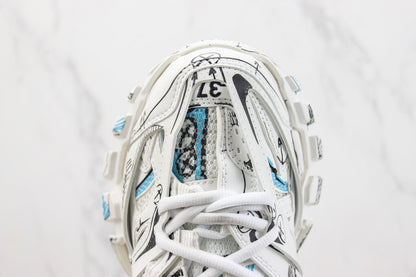 Balenciaga Track "White-Blue Graffiti"