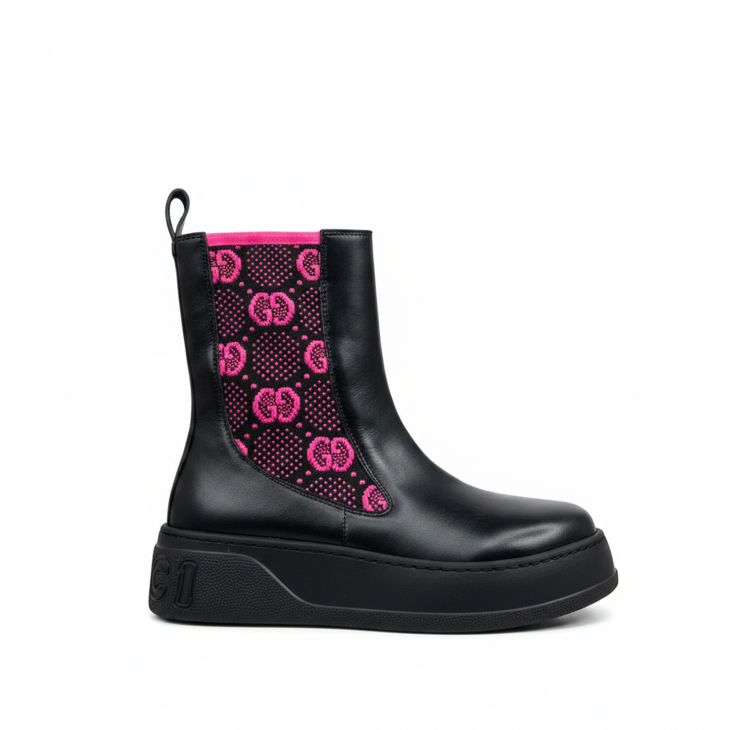 Gucci Leather Chelsea Boots "Pink"
