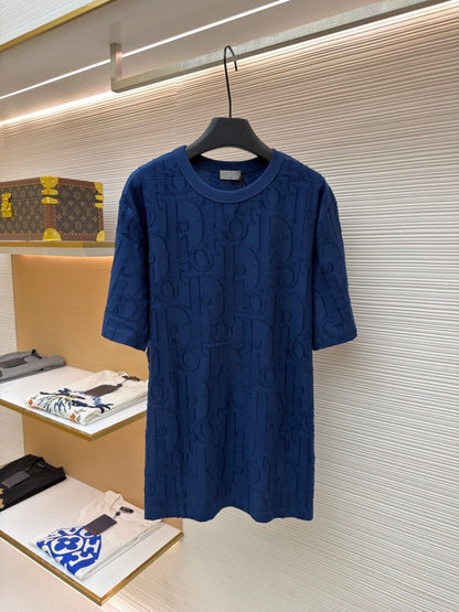 Dior Oblique T-Shirt "Deep Blue Cotton Jersey"