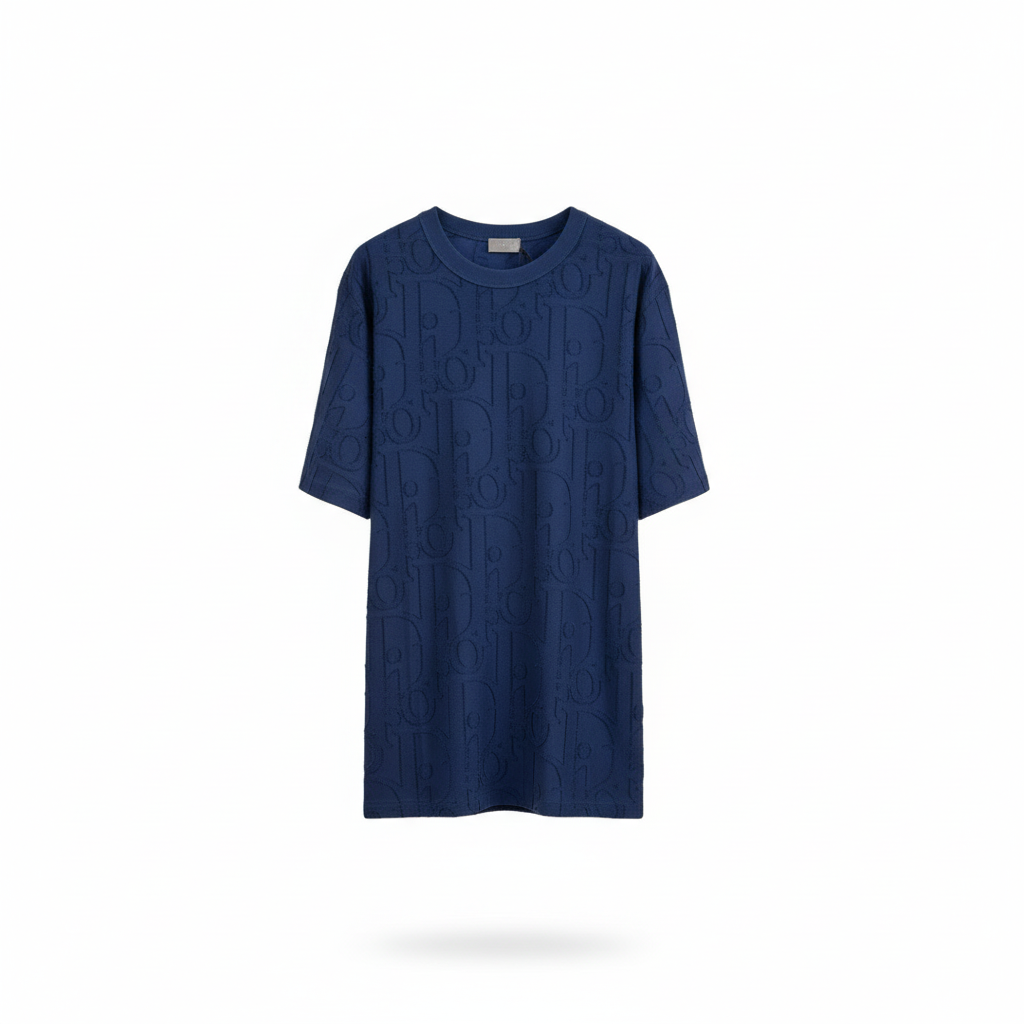 Dior Oblique T-Shirt "Deep Blue Cotton Jersey"