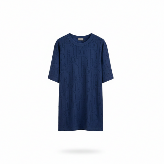 Dior Oblique T-Shirt "Deep Blue Cotton Jersey"
