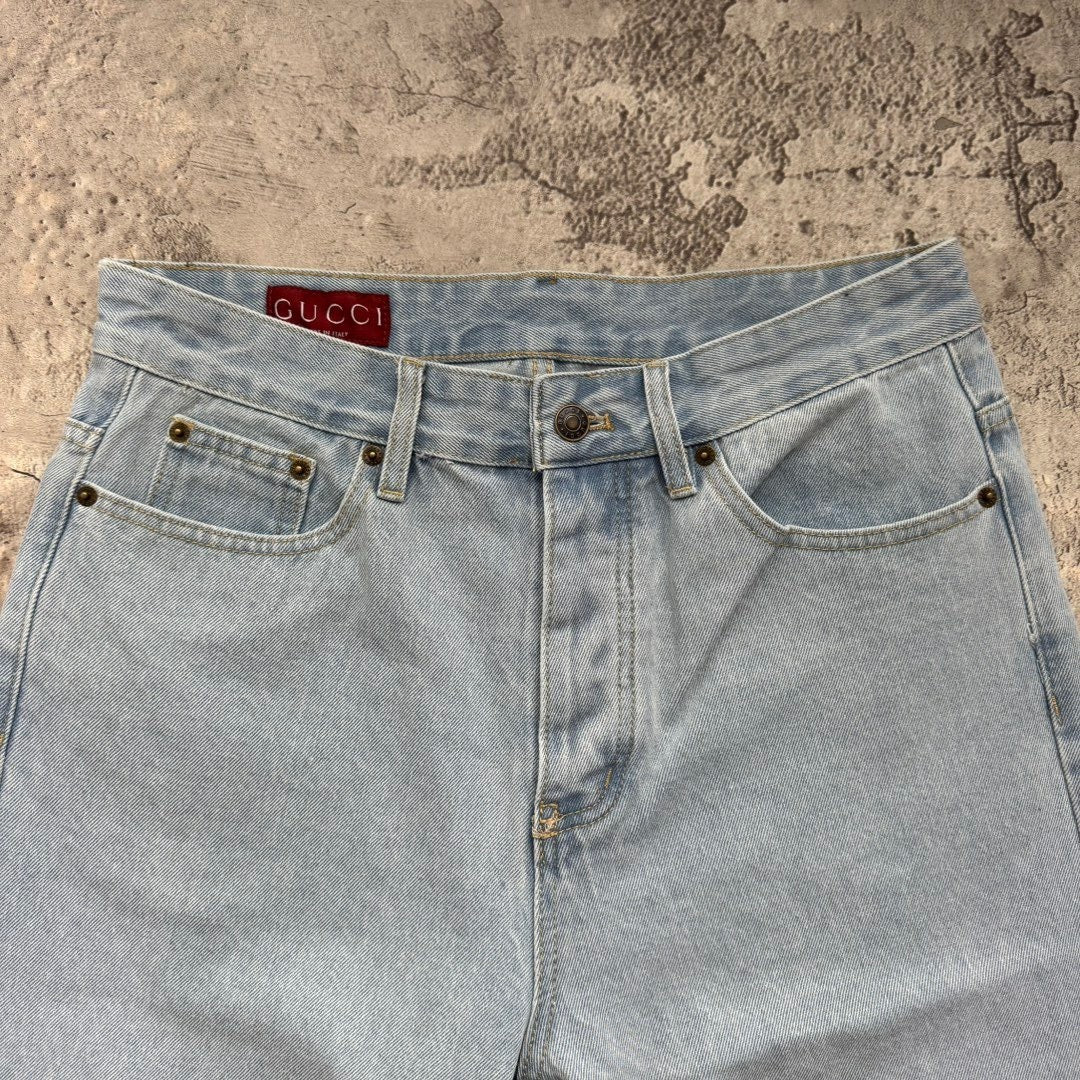 Gucci Lasered Denim Shorts