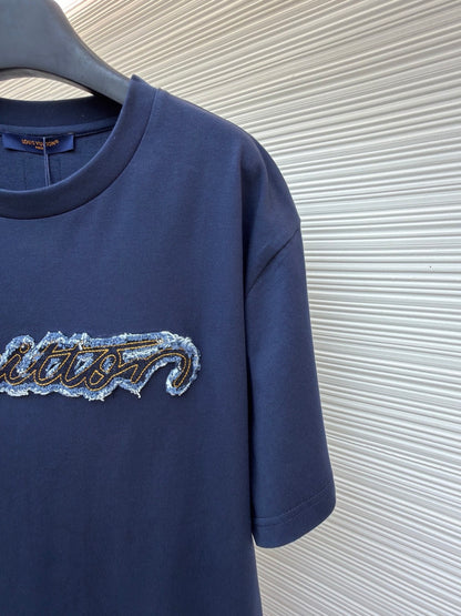 Louis Vuitton Denim Signature Short-Sleeved T-Shirt "Deep Navy"