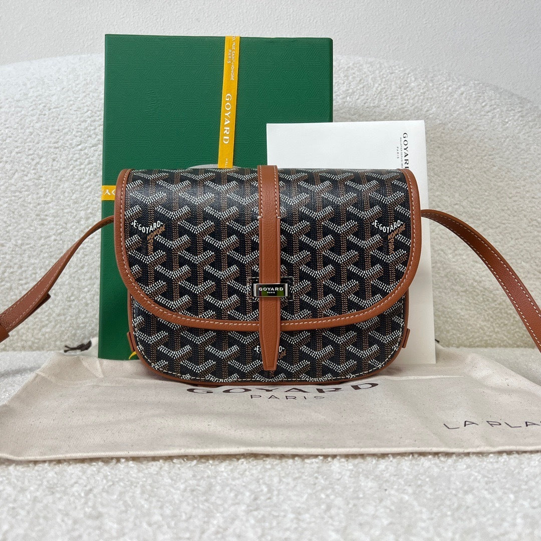 Goyard Belvedere PM Leather Handbag