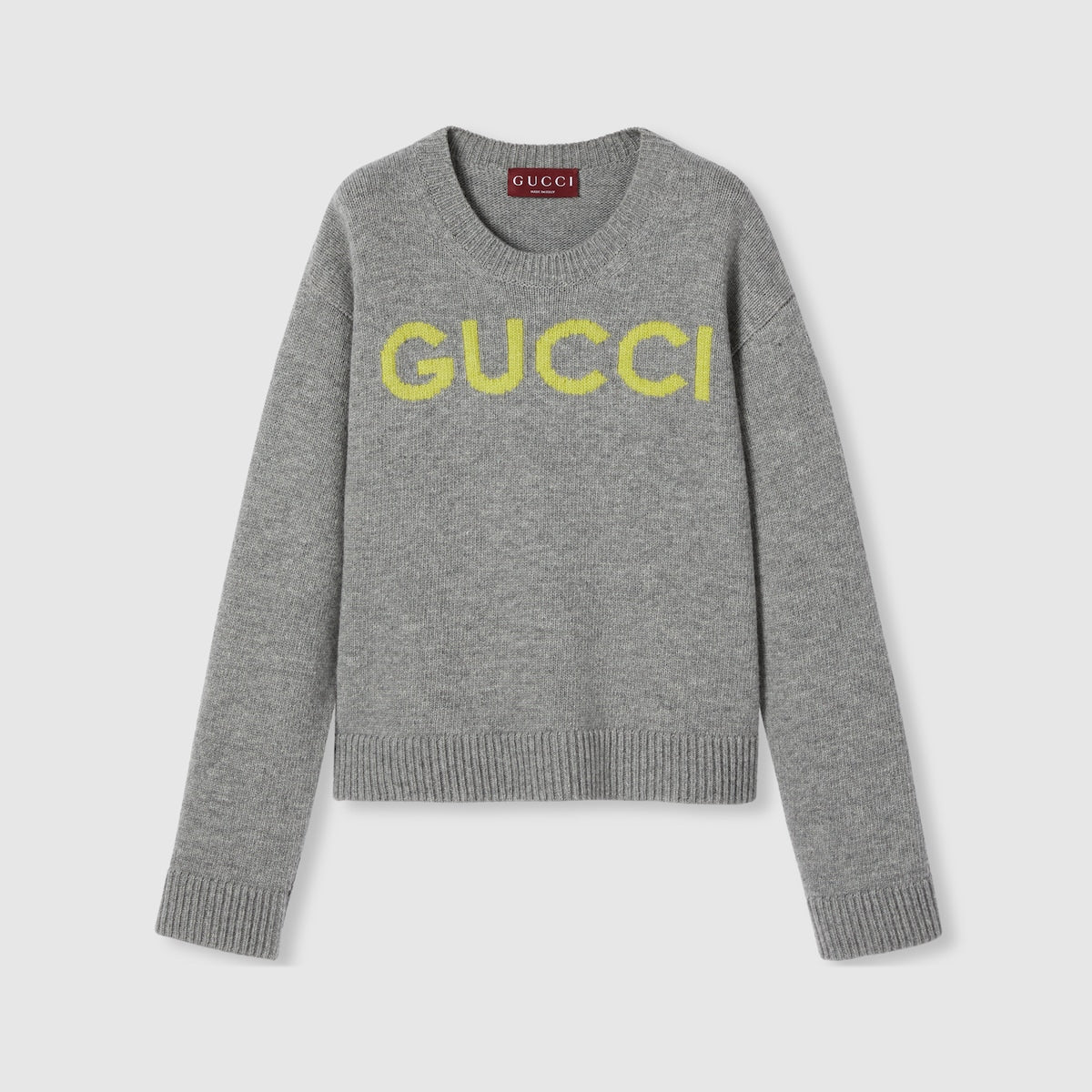 Gucci Wool Top with Gucci Intarsia "Grey"