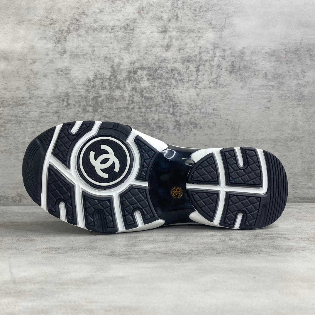 Chanel Interlocking CC Sock Sneakers "Black-Brown-White"