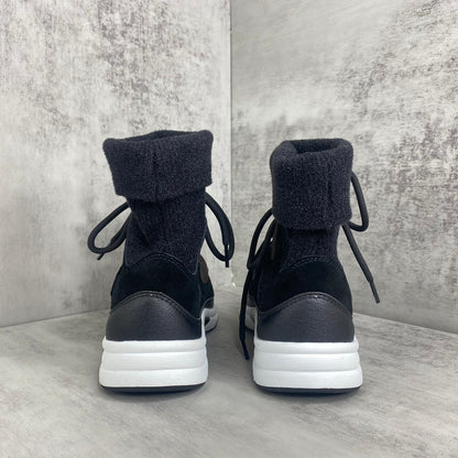 Chanel Interlocking CC Sock Sneakers "Black-Brown-White"