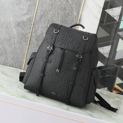 Dior Hit The Road Backpack with Flap "Dior Gravity Leather and Black Grained Calfskin"