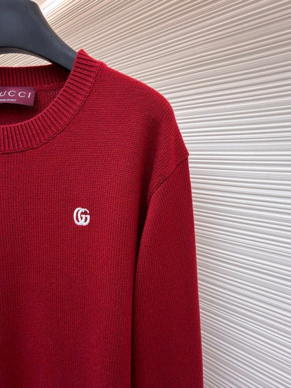 Gucci Wool Cashmere Sweater with Embroidery "Bordeaux"