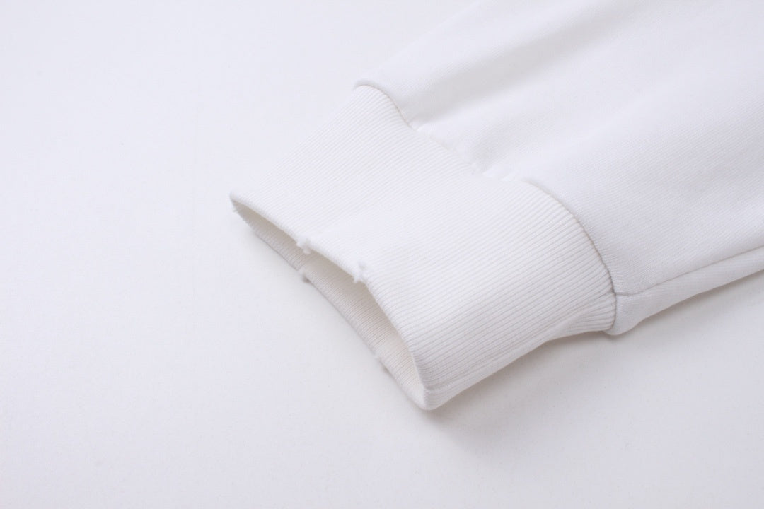 Balenciaga Distressed Caps Boxy Hoodie "White-Black"