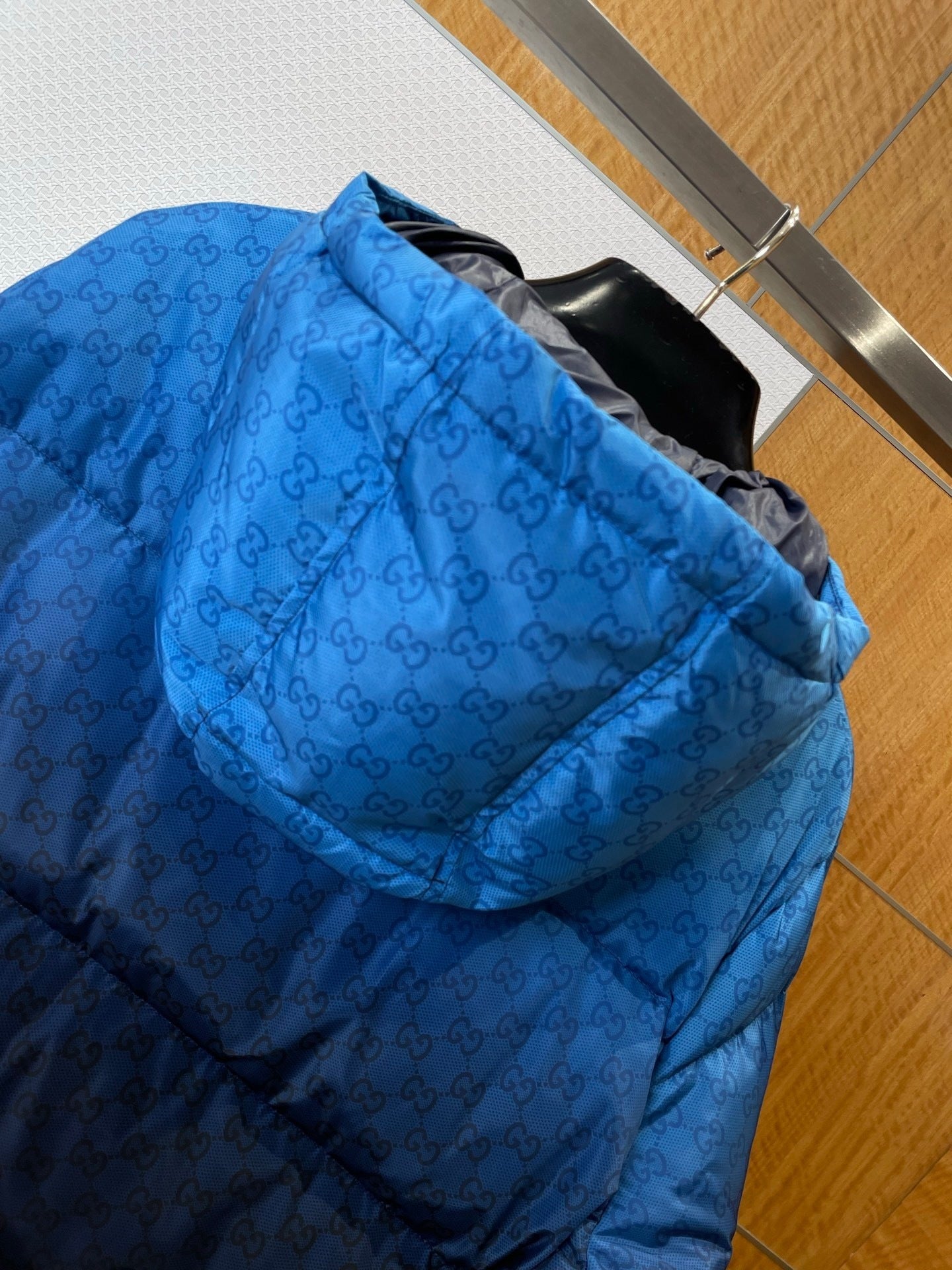 Gucci Printed Poplin Tech Down Jacket "Gradient Blue"