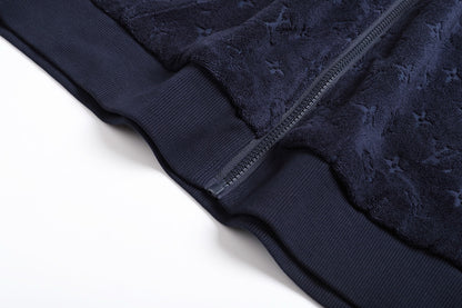 Louis Vuitton Monogram French Terry Zip-Through Hoodie "Dark Navy"