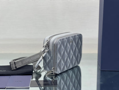 Dior CD Diamond Zipped Pouch with Strap