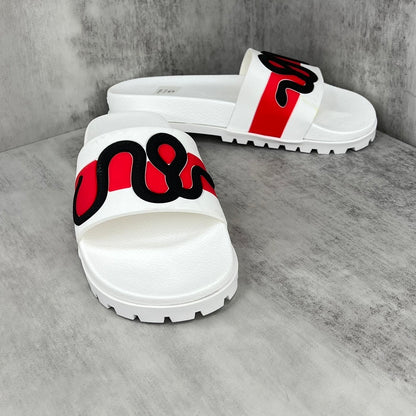 Gucci Snake Slides "White-Red-Black"
