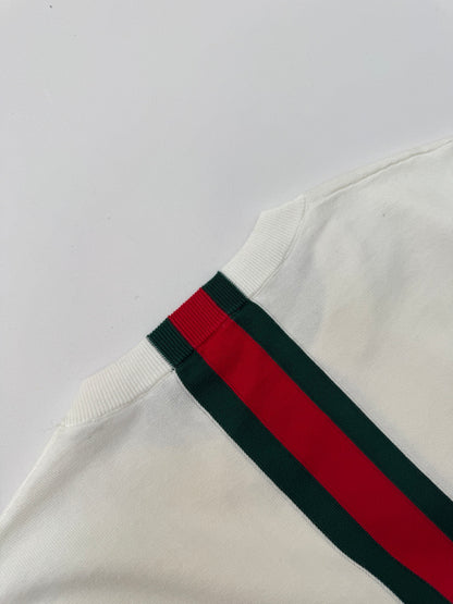 Gucci Knit cotton T-shirt with Web intarsia "White"