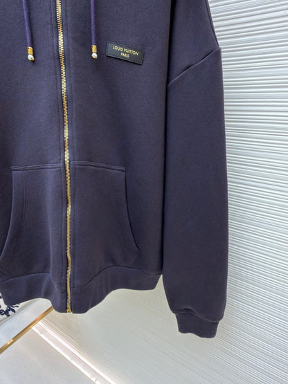 Louis Vuitton Vintage Zipped Hooded Blouson "Purple Indigo"
