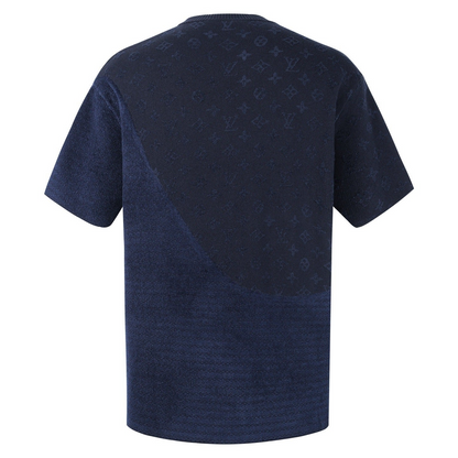 Louis Vuitton Graphic Jacquard Short-Sleeved Crewneck "Deep Navy"