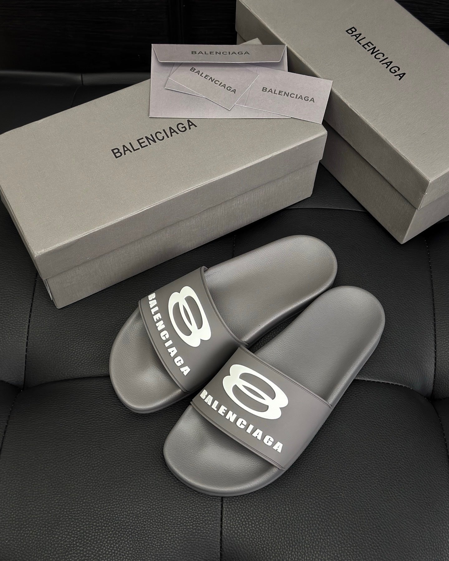 Balenciaga Pool Slides "Grey"