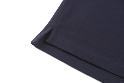 Gucci Cotton Piquet Polo Shirt with Horsebit Embroidery "Navy"