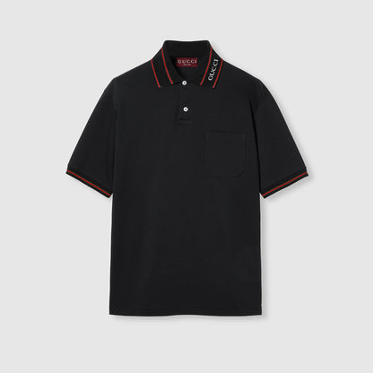 Gucci Cotton Piquet Polo Shirt "Black"