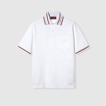 Gucci Cotton Piquet Polo Shirt "White"