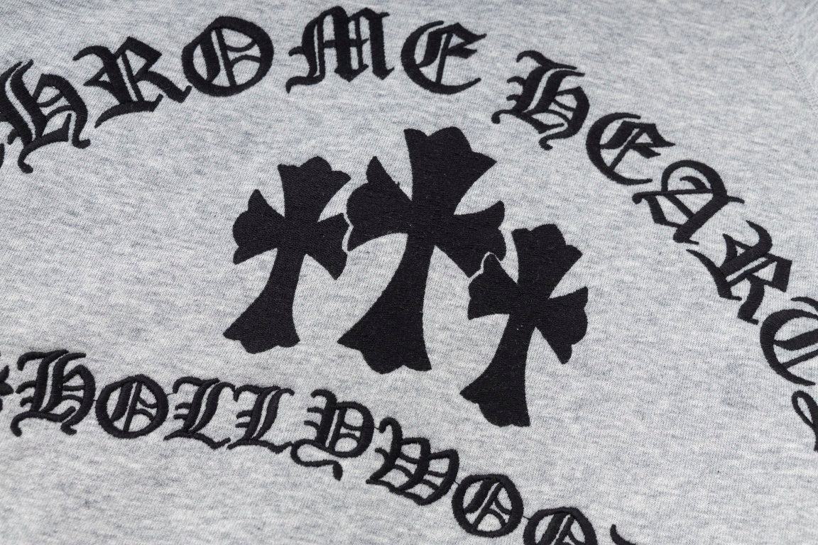 Chrome Hearts Zip-Up Hoodie "Grey-Black"