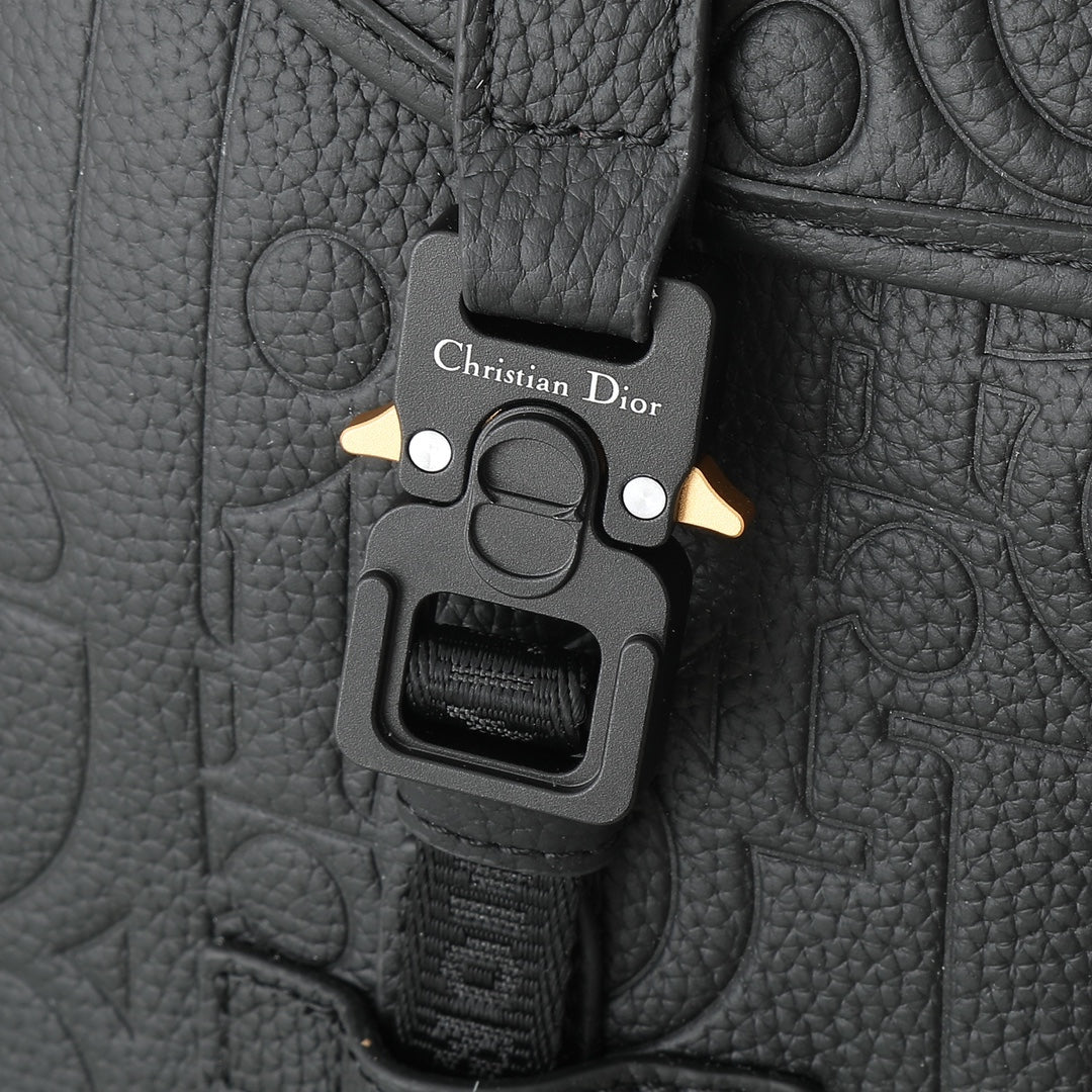 Dior Hit The Road Backpack with Flap "Dior Gravity Leather and Black Grained Calfskin"