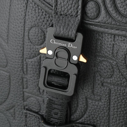 Dior Hit The Road Backpack with Flap "Dior Gravity Leather and Black Grained Calfskin"