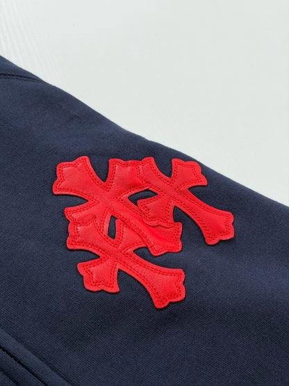 Chrome Hearts Paper Jam Triple Cross Zip Hoodie "Navy"