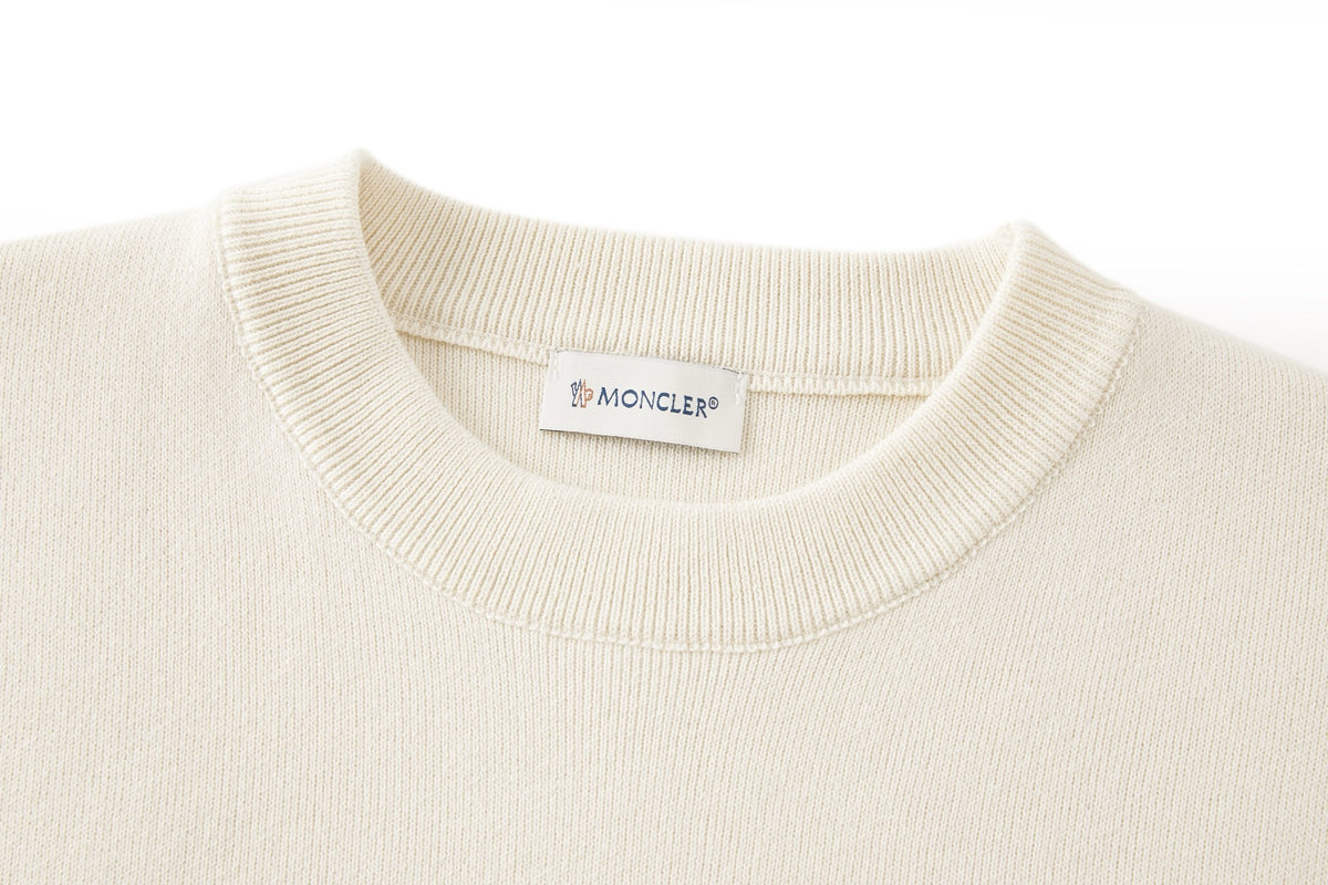 Moncler Monogram Cotton Blend Jumper "White Ivory"