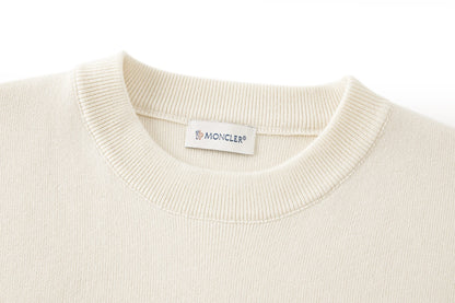 Moncler Monogram Cotton Blend Jumper "White Ivory"