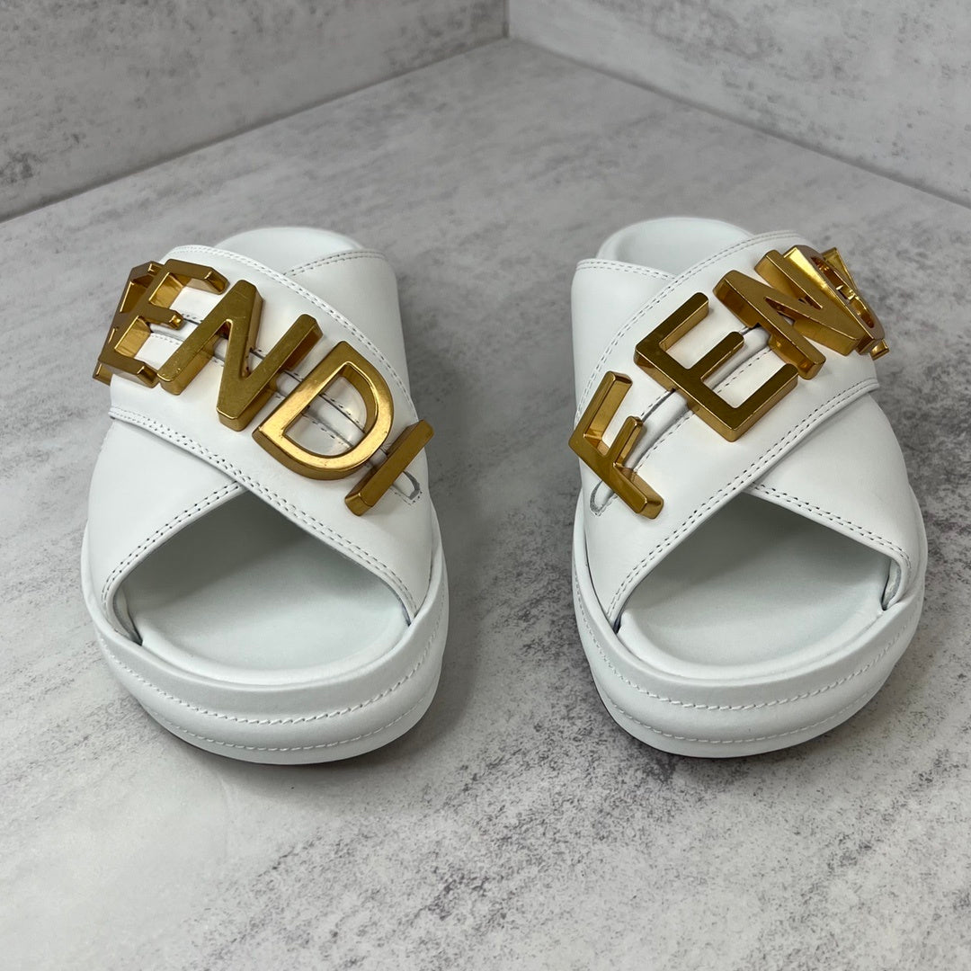Fendi Slides "White"