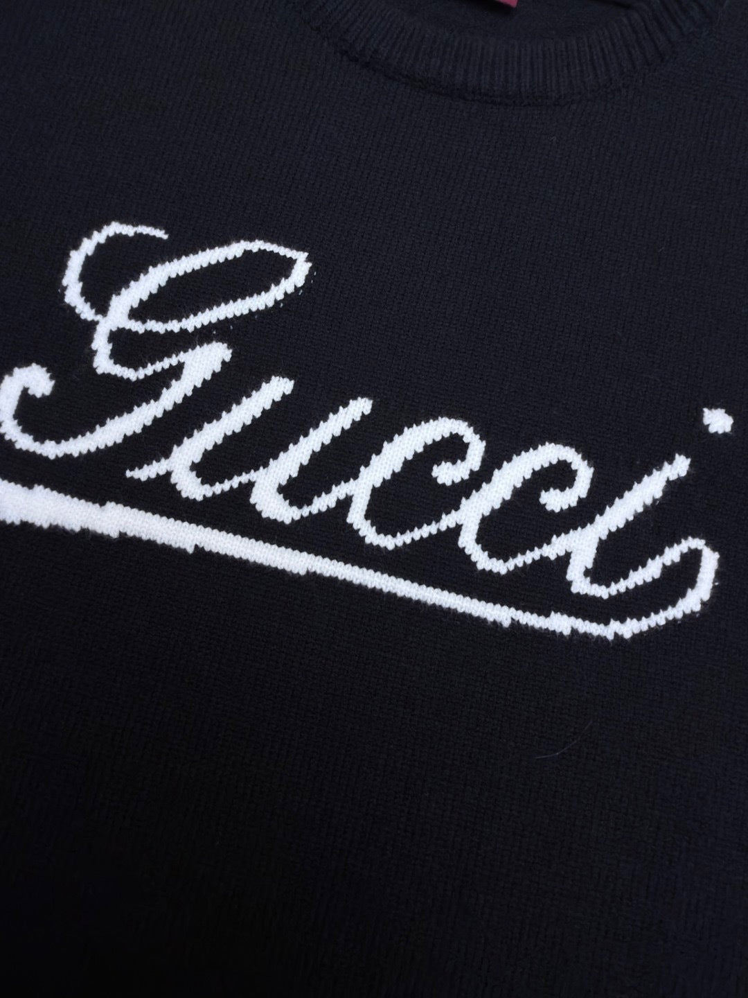 Gucci Knit Wool Sweater with Intarsia "Black"