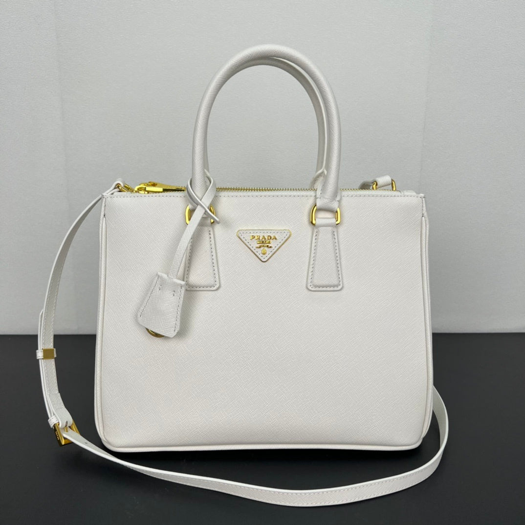 Prada Galleria Large Saffiano Leather Bag "Chalk White"