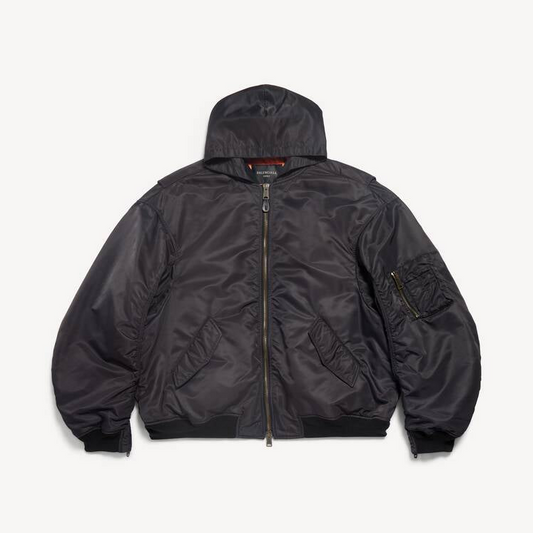 Balenciaga Tape Type Light Hooded Bomber "Black"