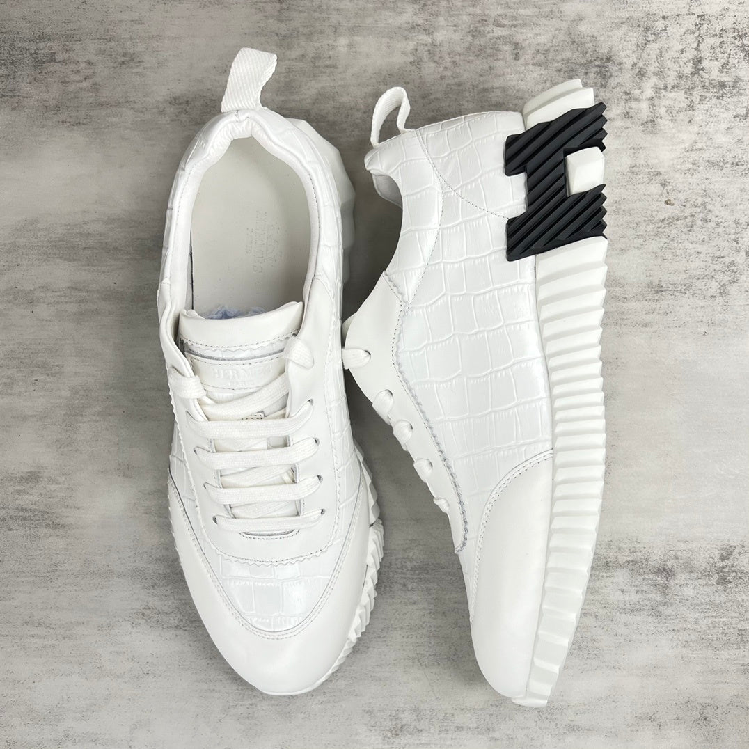Hermes Bouncing Sneakers "White Crocodile Pattern"