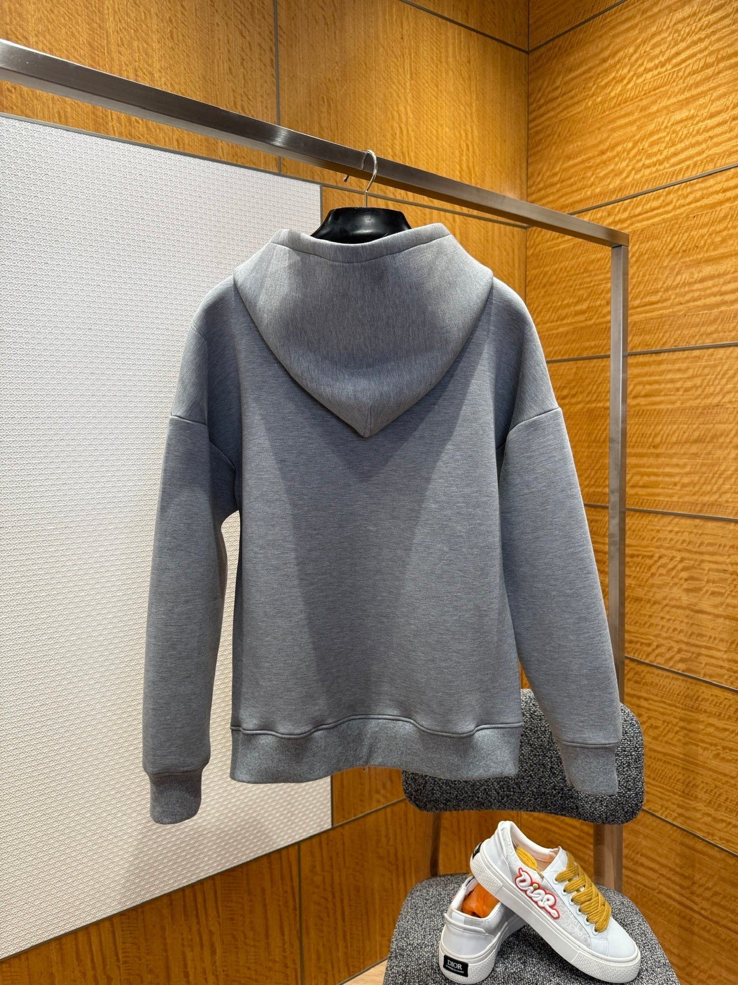 Gucci Viscose Jersey Zip Hoodie with Ebroidery "Grey"