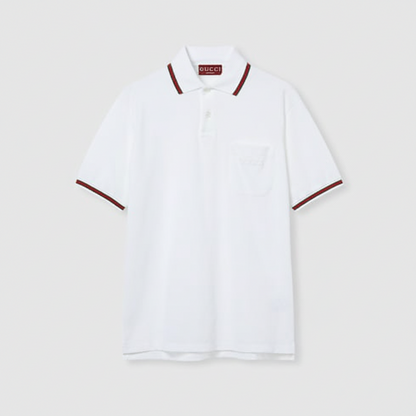 Gucci Cotton Polo T-Shirt with Embroidery "White"