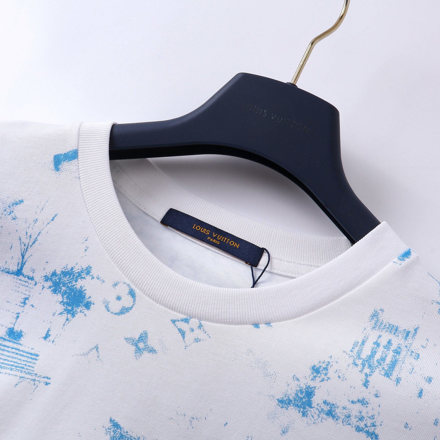 Louis Vuitton Pique Print T-Shirt "White-Blue"