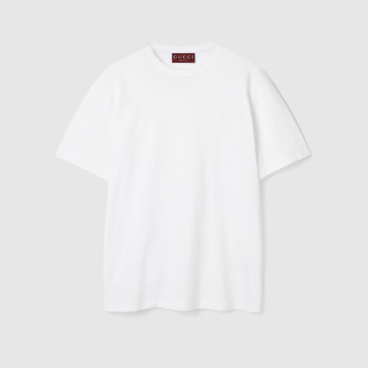 Gucci Cotton Jersey T-Shirt with Embroidery "White"
