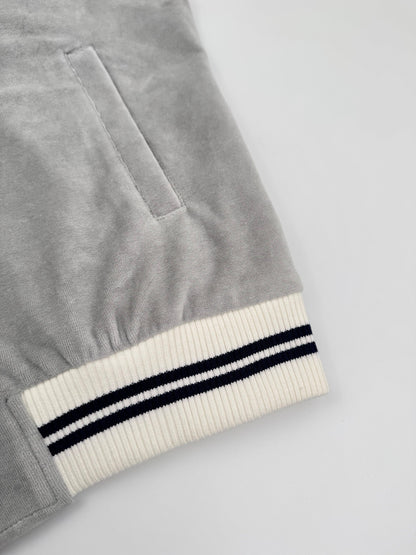 Celine Velvet Tracksuit Zip-up Hoodie "Grey"