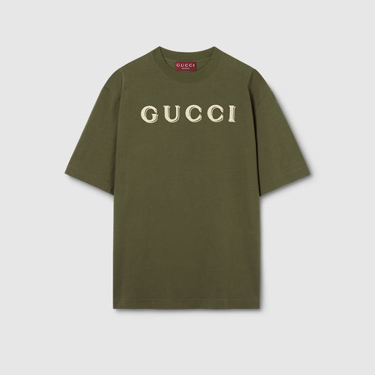 Gucci Cotton Jersey T-shirt with Embroidery "Green"