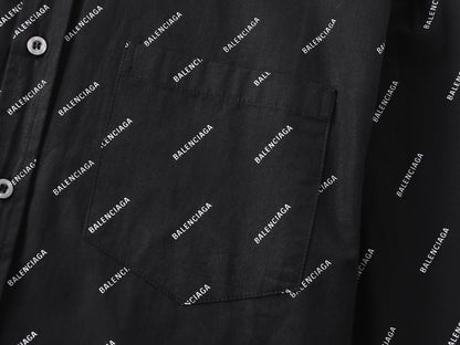 Balenciaga All Over Logo Shirt "Black"