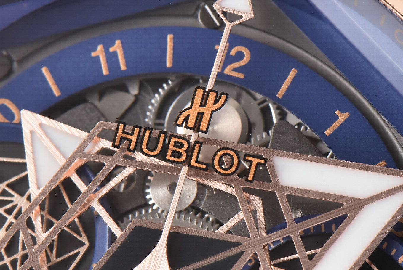 Hublot Big Bang Sang Bleu II Chrono 45mm Rose Gold Blue Rubber Strap Blue Dial