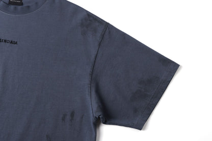 Balenciaga Back T-Shirt "Faded Dark Blue-Black"