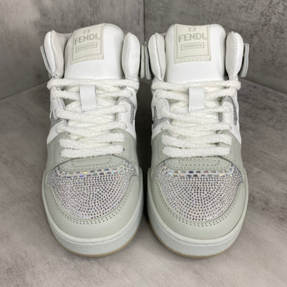 Fendi Match High-Top "White-Grey" Crystals