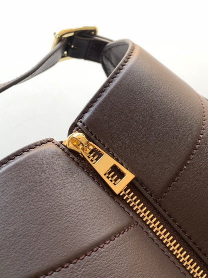 Loewe Hammock Flip Bag in Classic Calfskin "Dark Chestnut"