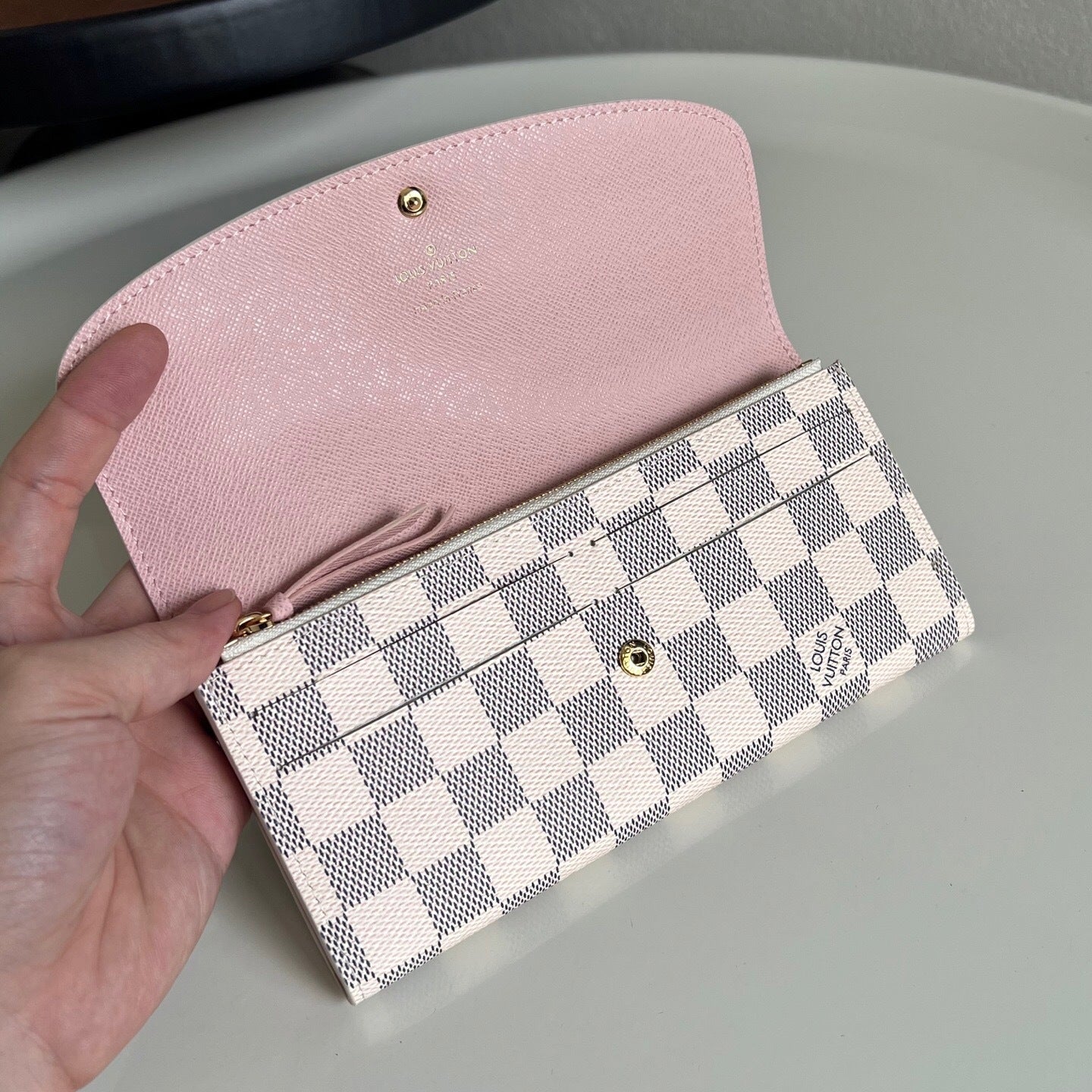 Louis Vuitton Emilie Wallet "Damier Azur"