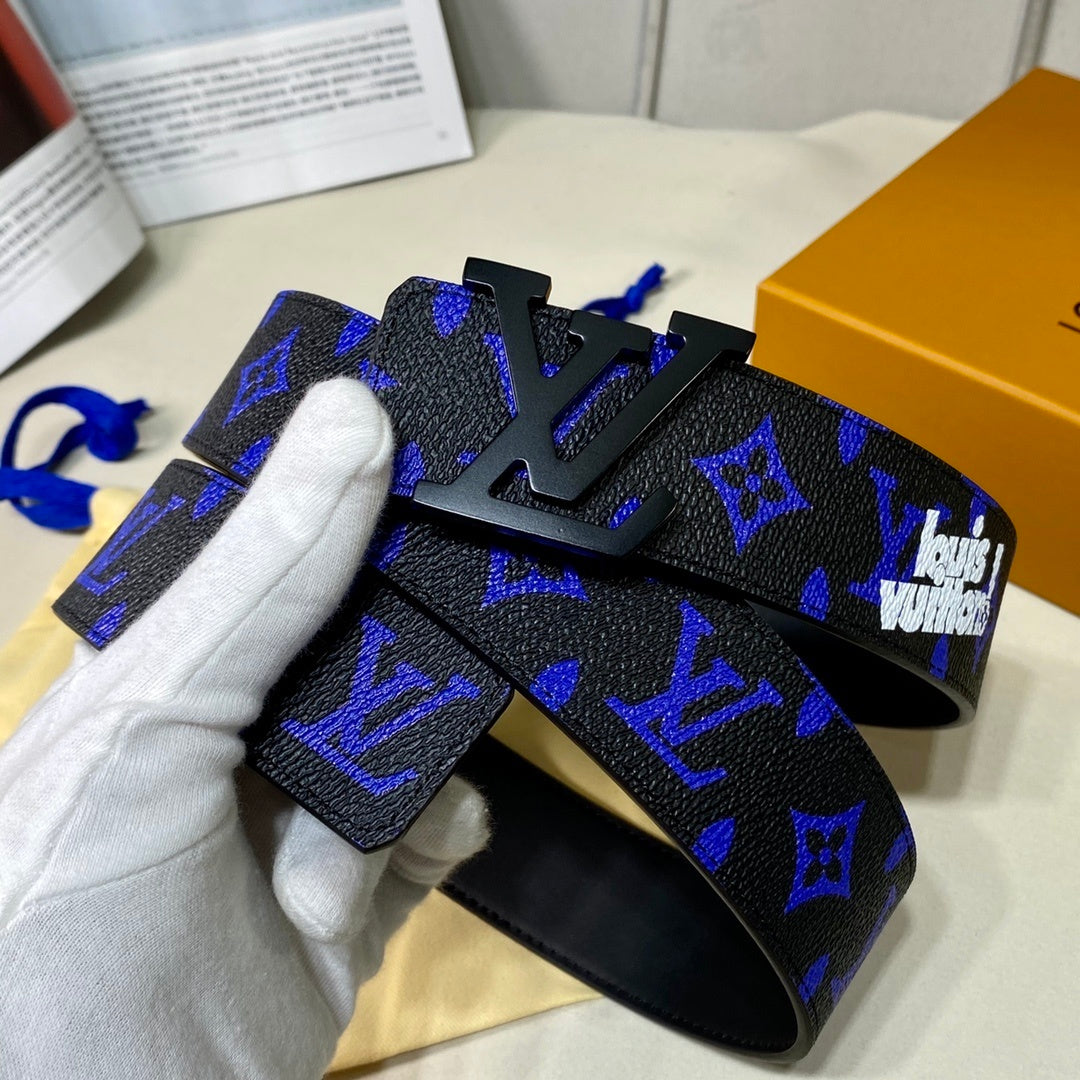Louis Vuitton LV Initiales Reversible Belt "Monogram Blue-Black" and "Black"