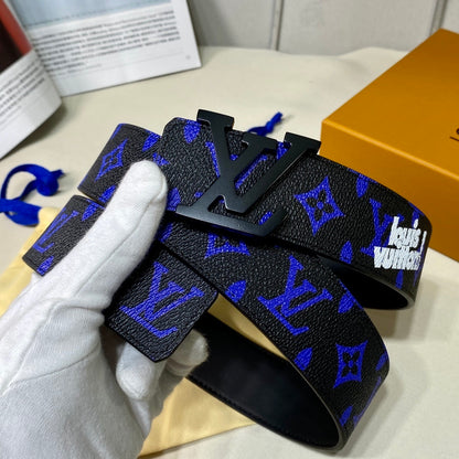 Louis Vuitton LV Initiales Reversible Belt "Monogram Blue-Black" and "Black"